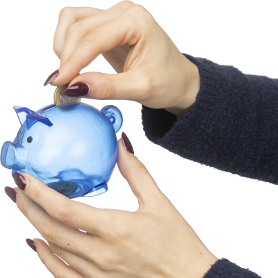 Picture of RECYCLED MINI PIGGY BANK in Cobalt Blue