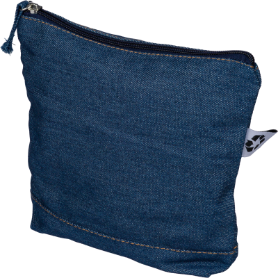 Picture of RECYCLED DENIM COSMETICS BAG in Blue