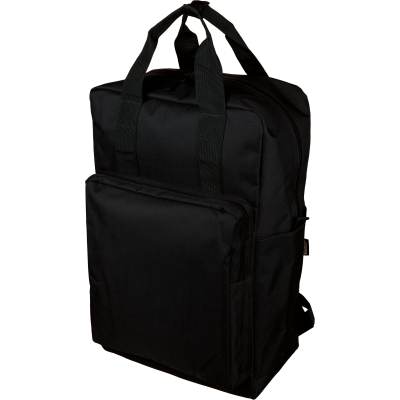 Picture of RECYCLED POLYESTER BACKPACK RUCKSACK in Black