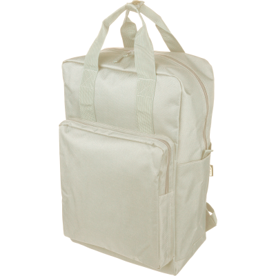 Picture of RECYCLED POLYESTER BACKPACK RUCKSACK in Beige