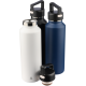 Picture of RECYCLED STAINLESS STEEL METAL DOUBLE WALLED BOTTLE (600ML) in Blue