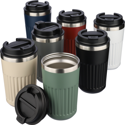 Picture of RECYCLED STEEL TRAVEL MUG (400ML) in Green