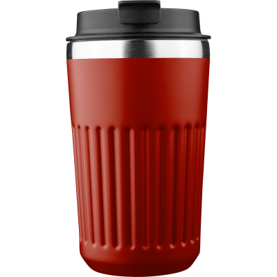 Picture of RECYCLED STEEL TRAVEL MUG (400ML) in Burgundy