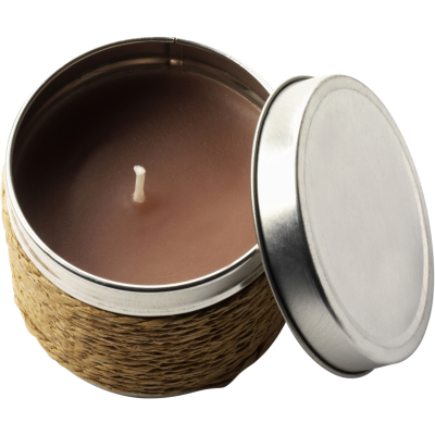 Picture of FRAGRANCE CANDLE in a Tin in Khaki.