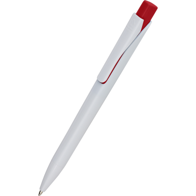 Picture of RECYCLED SQUARE BARREL BALL PEN in Red