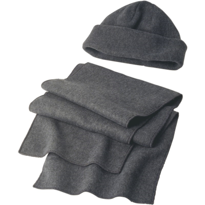 Picture of FLEECE CAP AND SCARF in Grey