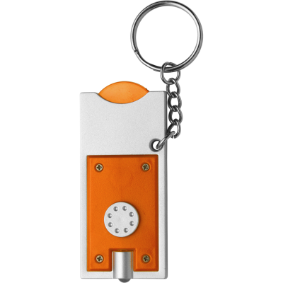 Picture of KEY HOLDER KEYRING with Coin in Orange.