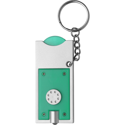 Picture of KEY HOLDER KEYRING with Coin in Light Green.