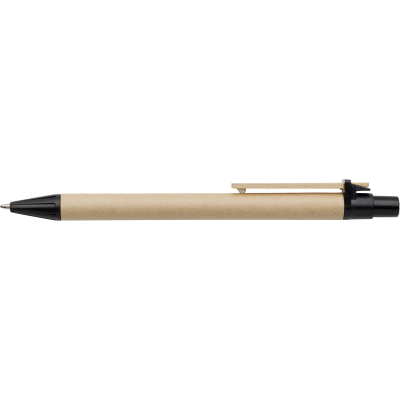 Picture of BALL PEN with Cardboard Card Barrel in Black.