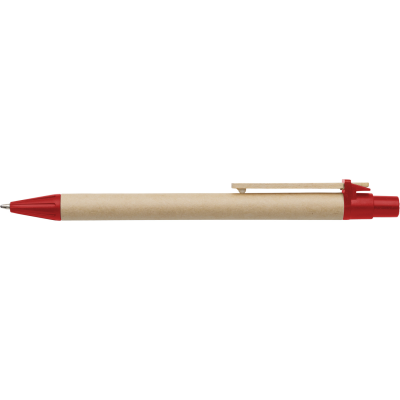 Picture of BALL PEN with Cardboard Card Barrel in Red