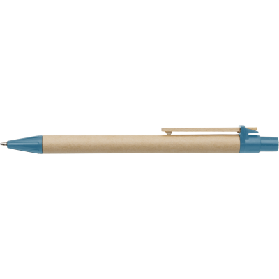 BALL PEN with Cardboard Card Barrel in Light Blue.