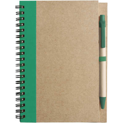 Picture of THE NAYLAND - CARDBOARD CARD NOTE BOOK with Ball Pen in Green