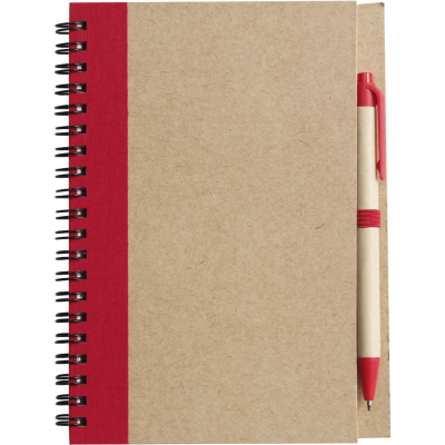 Picture of THE NAYLAND - CARDBOARD CARD NOTE BOOK with Ball Pen in Red.