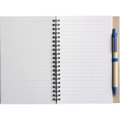 Picture of THE NAYLAND - CARDBOARD CARD NOTE BOOK with Ball Pen in Light Blue.