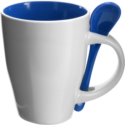 Picture of COFFEE MUG with Spoon in Blue.