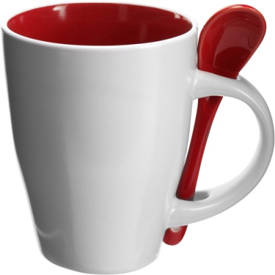 Picture of COFFEE MUG with Spoon in Red