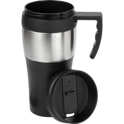 Picture of TRAVEL MUG, 500ML in Black & Silver