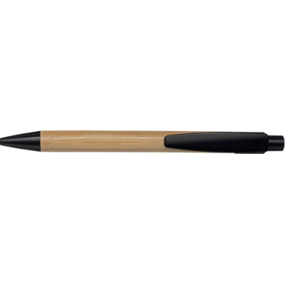 Picture of BALL PEN with Bamboo Barrel in Black