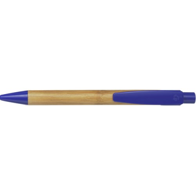 Picture of BALL PEN with Bamboo Barrel in Blue