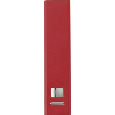 Picture of ALUMINIUM METAL POWER BANK in Red.
