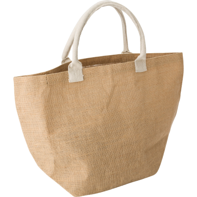 Picture of JUTE SHOPPER TOTE BAG in Beige