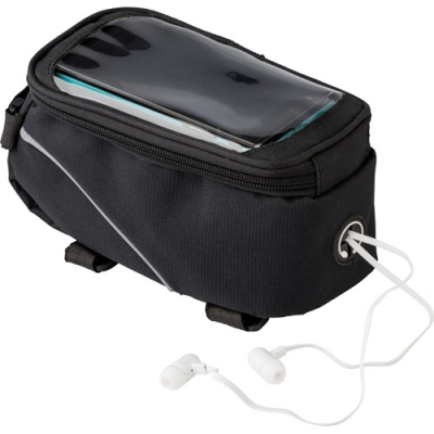 Picture of POLYESTER BICYCLE HANDLE BAR BAG in Black.