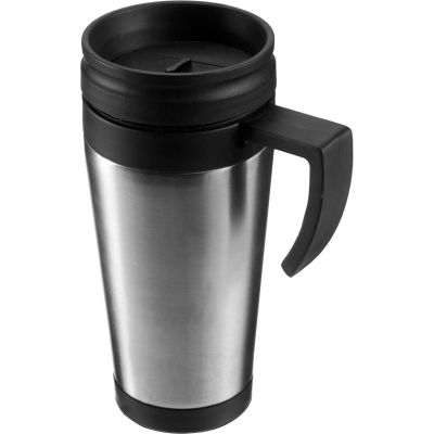 Picture of STEEL TRAVEL MUG in Silver.