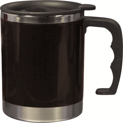 Picture of STAINLESS STEEL METAL MUG in Black.