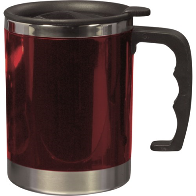 Picture of STAINLESS STEEL METAL MUG in Red