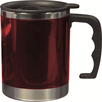 Picture of STAINLESS STEEL METAL MUG in Red