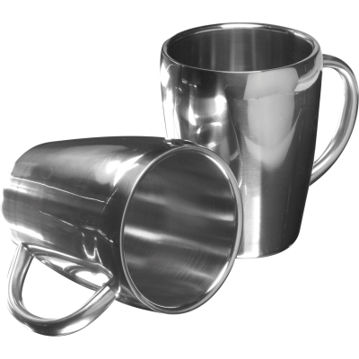 Picture of SET OF TWO STEEL MUG SET in Silver