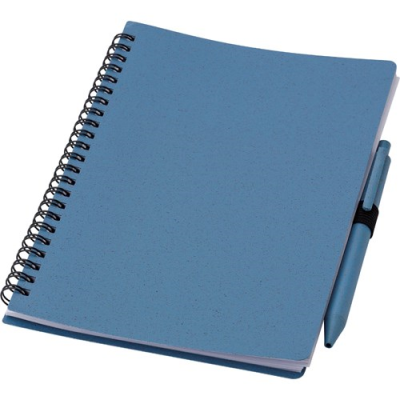Picture of WHEAT STRAW NOTE BOOK with Pen (Approx A5) in Blue