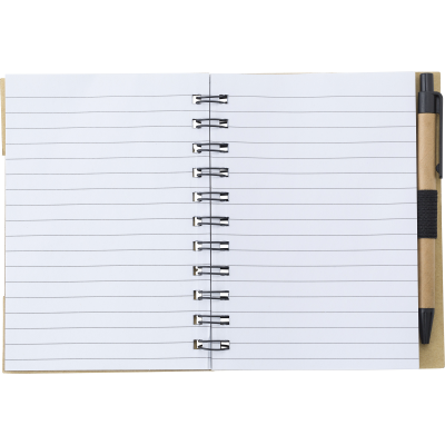 Picture of SPIRAL WIRO BOUND NOTE BOOK with Ball Pen in Brown