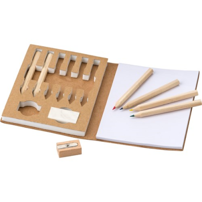 Picture of CARDBOARD CARD COLOURING SET in Brown