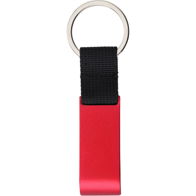 Picture of METAL KEY HOLDER KEYRING in Red.