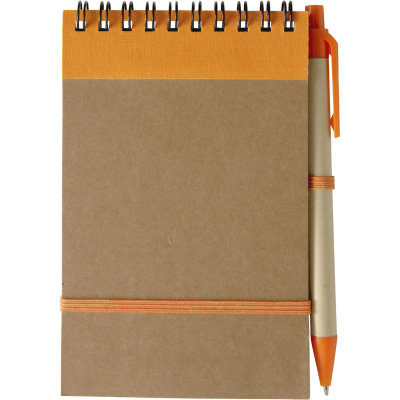 Picture of RECYCLED NOTE BOOK in Orange.