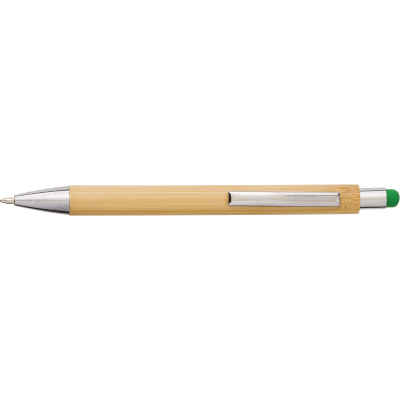 Picture of THE LEX - BAMBOO AND PLASTIC BALL PEN in Lime.