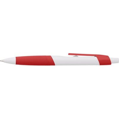 Picture of PLASTIC BALL PEN with Rubber Grip in Red