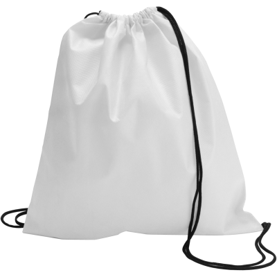 Picture of DRAWSTRING BACKPACK RUCKSACK in White.