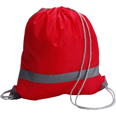 Picture of DRAWSTRING BACKPACK RUCKSACK in Red.