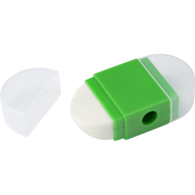 Picture of ERASER with Pencil Sharpener in Light Green.