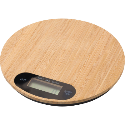 Picture of BAMBOO KITCHEN SCALE in Brown.