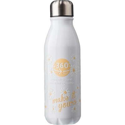 Picture of ALUMINIUM METAL SINGLE WALL DRINK BOTTLE in White