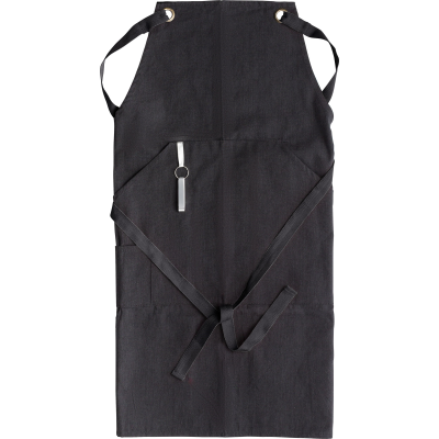 Picture of POLYESTER AND COTTON APRON in Black.