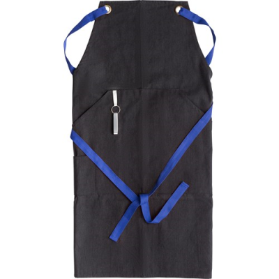Picture of POLYESTER AND COTTON APRON in Cobalt Blue