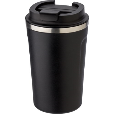 Picture of STAINLESS STEEL METAL DOUBLE-WALLED MUG in Black.
