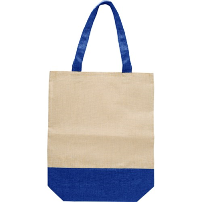 Picture of IMITATION LINEN SHOPPER TOTE BAG in Blue.