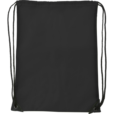 Picture of DRAWSTRING BACKPACK RUCKSACK in Black.