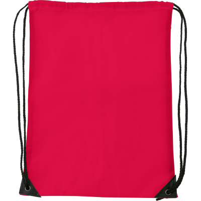 Picture of DRAWSTRING BACKPACK RUCKSACK in Red.