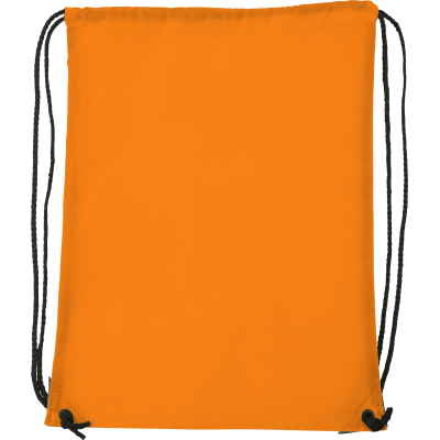 Picture of DRAWSTRING BACKPACK RUCKSACK in Neon Fluorescent Orange.